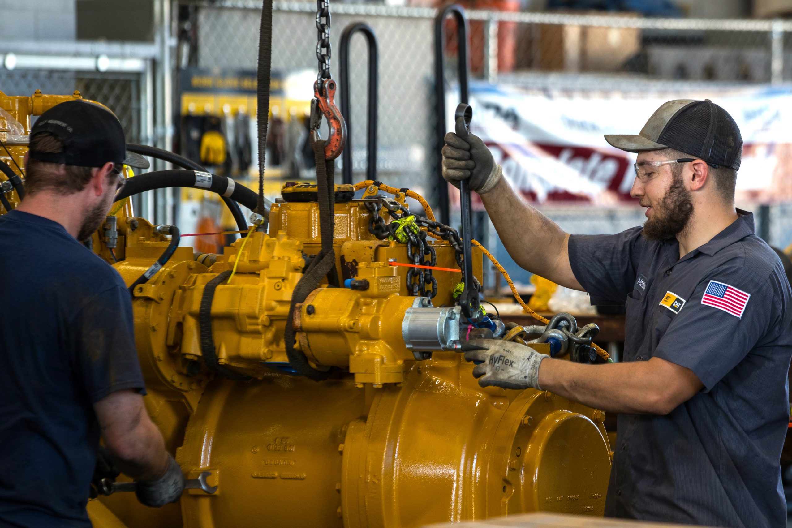 Technician working on machine